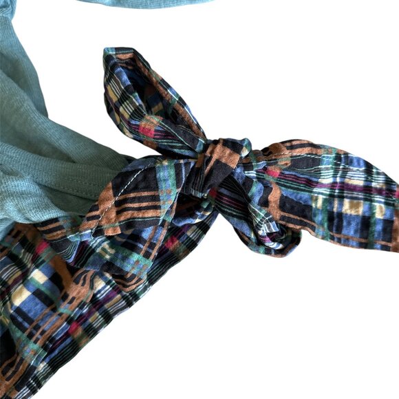 UMGEE DENIM  Surplice Printed Tie Waist  Shirt/Blouse/Top Multi Print Crossbody - Picture 3 of 5